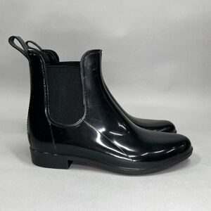 Joe Fresh Women's Size 7 Black Rubber Chelsea Rain Boots